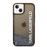 Karl Lagerfeld iPhone 14 Plus Deksel Liquid Glitter Translucent Svart