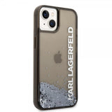 Karl Lagerfeld iPhone 14 Plus Deksel Liquid Glitter Translucent Svart