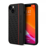 AMG iPhone 14 Plus Deksel Liquid Silicone Carbon Pattern Svart