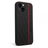 AMG iPhone 14 Plus Deksel Liquid Silicone Carbon Pattern Svart
