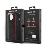 AMG iPhone 14 Plus Deksel Liquid Silicone Carbon Pattern Svart