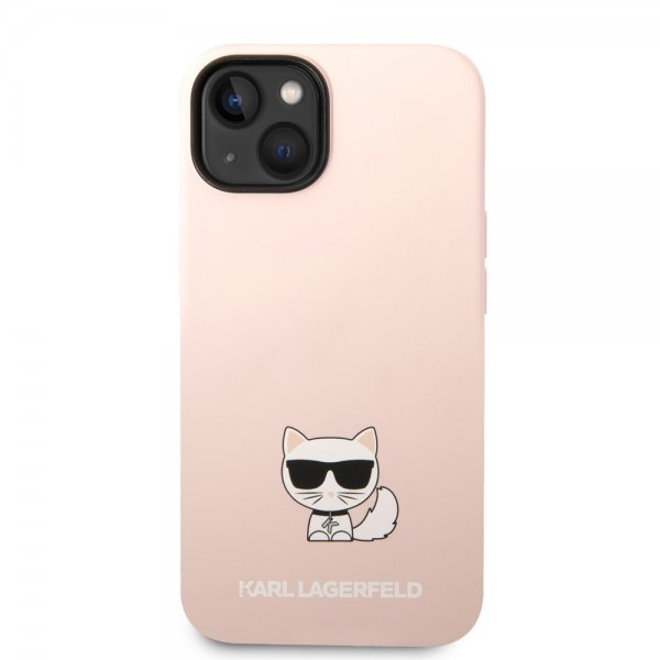 Karl Lagerfeld iPhone 14 Plus Deksel Liquid Silicone Choupette Rosa