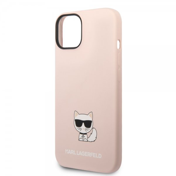 Karl Lagerfeld iPhone 14 Plus Deksel Liquid Silicone Choupette Rosa