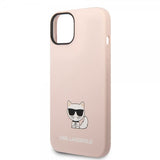 Karl Lagerfeld iPhone 14 Plus Deksel Liquid Silicone Choupette Rosa