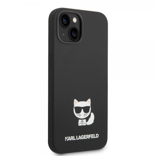 Karl Lagerfeld iPhone 14 Plus Deksel Liquid Silicone Choupette Svart