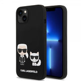 Karl Lagerfeld iPhone 14 Plus Deksel Liquid Silicone Karl & Choupette MagSafe Svart