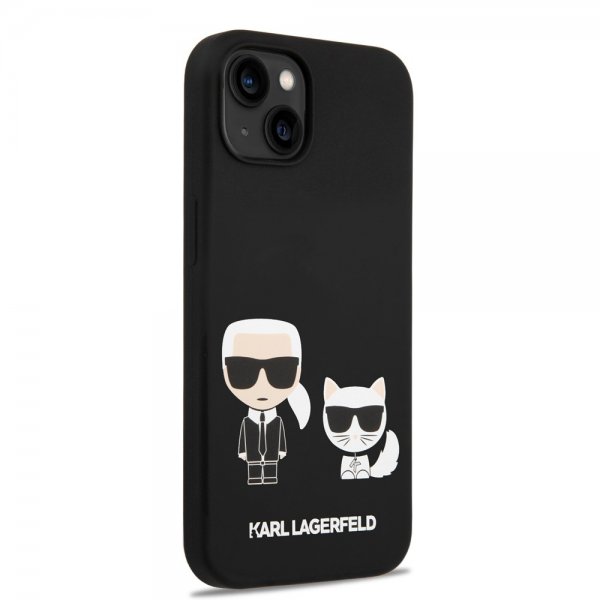 Karl Lagerfeld iPhone 14 Plus Deksel Liquid Silicone Karl & Choupette MagSafe Svart