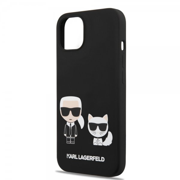 Karl Lagerfeld iPhone 14 Plus Deksel Liquid Silicone Karl & Choupette MagSafe Svart