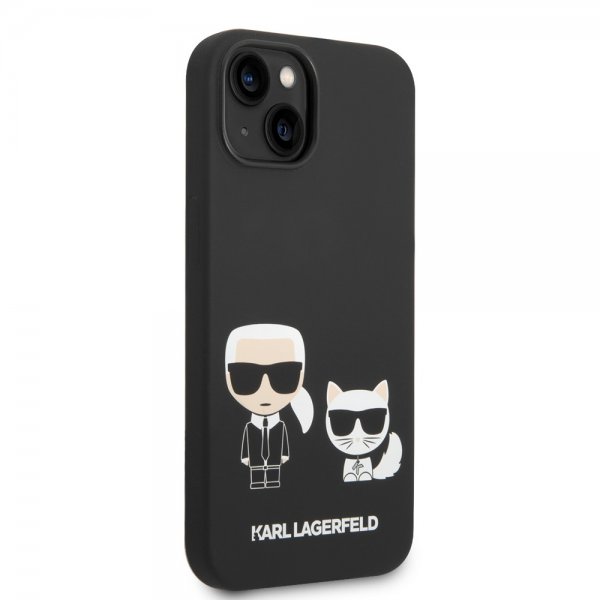 Karl Lagerfeld iPhone 14 Plus Deksel Liquid Silicone Karl & Choupette Svart