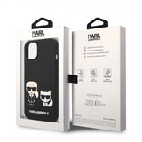Karl Lagerfeld iPhone 14 Plus Deksel Liquid Silicone Karl & Choupette Svart