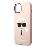 Karl Lagerfeld iPhone 14 Plus Deksel Liquid Silicone Karl MagSafe Rosa