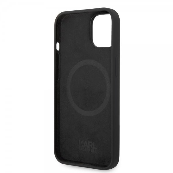Karl Lagerfeld iPhone 14 Plus Deksel Liquid Silicone Karl MagSafe Svart