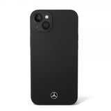 Mercedes Benz iPhone 14 Plus Deksel Liquid Silicone Svart