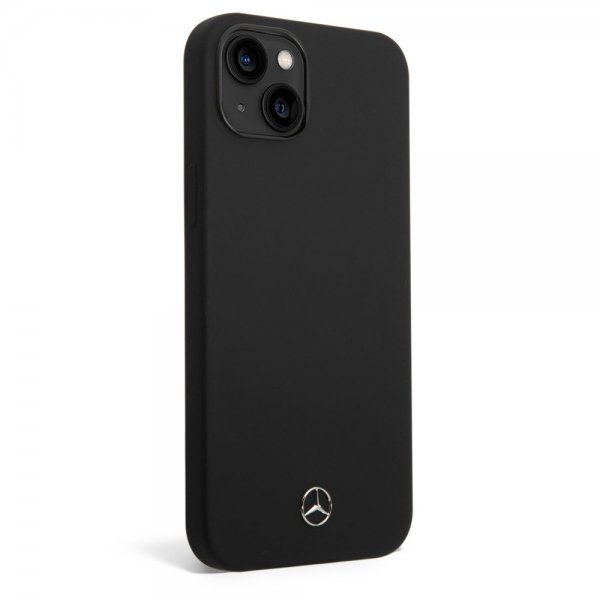 Mercedes Benz iPhone 14 Plus Deksel Liquid Silicone Svart