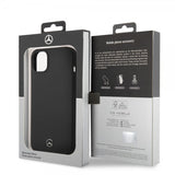 Mercedes Benz iPhone 14 Plus Deksel Liquid Silicone Svart