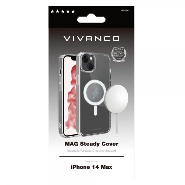 Vivanco iPhone 14 Plus Deksel Mag Steady Transparent