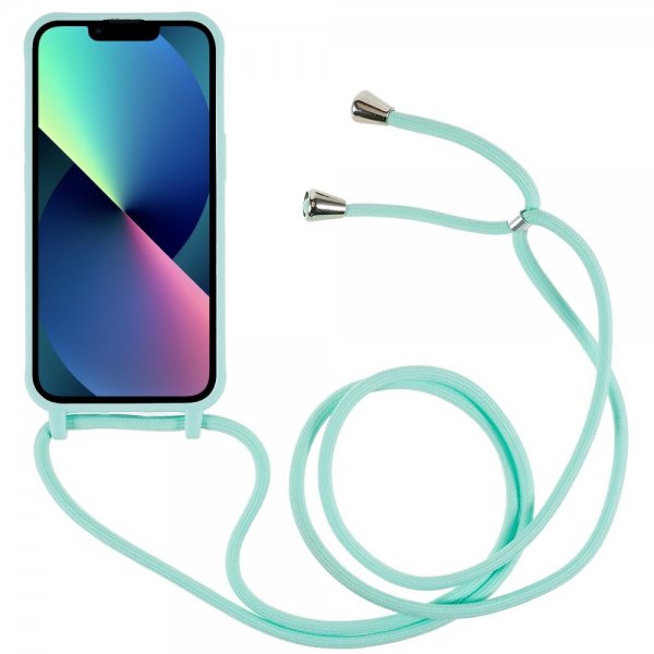 iPhone 14 Plus Deksel med Stropp Grønn