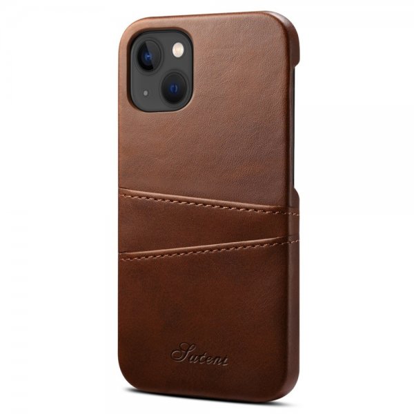iPhone 14 Plus Deksel med To Kortlommer Brun
