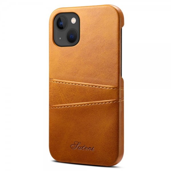 iPhone 14 Plus Deksel med To Kortlommer Khaki