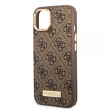 Guess iPhone 14 Plus Deksel Metal Plate Logo MagSafe Brun