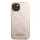 Guess iPhone 14 Plus Deksel Metal Plate Logo MagSafe Rosa