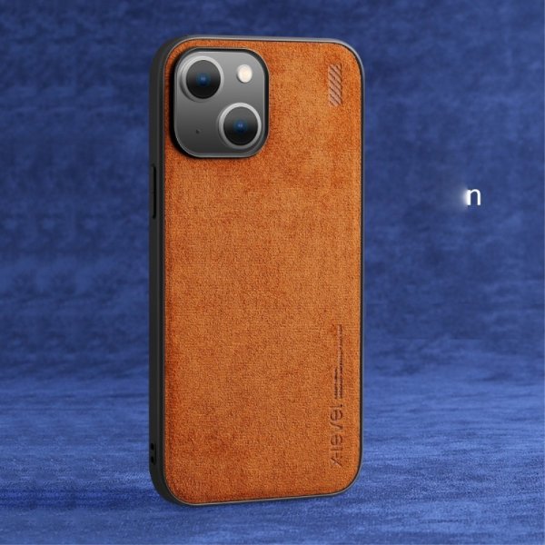 X-Level iPhone 14 Plus Deksel Semsket skinn tekstur Brun