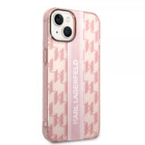 Karl Lagerfeld iPhone 14 Plus Deksel Monogram Vertical Stripe Rosa
