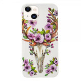 iPhone 14 Plus Deksel Motiv Blomster Og Hjort