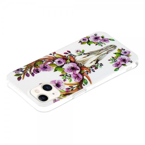 iPhone 14 Plus Deksel Motiv Blomster Og Hjort