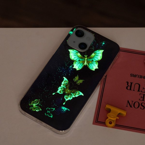 iPhone 14 Plus Deksel Motiv Guldiga Sommerfugler