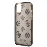 Guess iPhone 14 Plus Deksel Peony Glitter Svart