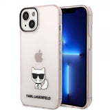 Karl Lagerfeld iPhone 14 Plus Deksel Printed Choupette Transparent Rosa