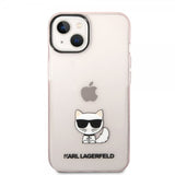 Karl Lagerfeld iPhone 14 Plus Deksel Printed Choupette Transparent Rosa