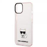 Karl Lagerfeld iPhone 14 Plus Deksel Printed Choupette Transparent Rosa