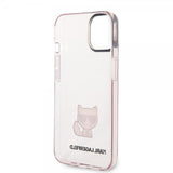 Karl Lagerfeld iPhone 14 Plus Deksel Printed Choupette Transparent Rosa