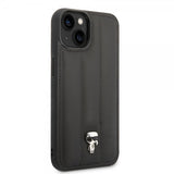 Karl Lagerfeld iPhone 14 Plus Deksel Quilted Nylon Puffy Case Ikonik Pin Svart