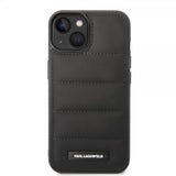 Karl Lagerfeld iPhone 14 Plus Deksel Quilted Nylon Puffy Case Logo Plate Svart