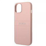 Guess iPhone 14 Plus Deksel Saffiano Metal Logo Stripes Rosa