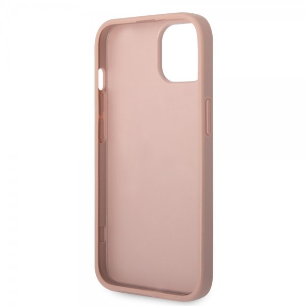 Guess iPhone 14 Plus Deksel Saffiano Metal Logo Stripes Rosa