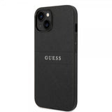 Guess iPhone 14 Plus Deksel Saffiano Metal Logo Stripes Svart
