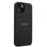 Guess iPhone 14 Plus Deksel Saffiano Metal Logo Stripes Svart