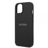 Guess iPhone 14 Plus Deksel Saffiano Metal Logo Stripes Svart