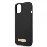 Guess iPhone 14 Plus Deksel Silicone Metal Plate MagSafe Svart