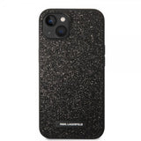 Karl Lagerfeld iPhone 14 Plus Deksel Solid Glitter Plaque Logo Svart