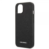 Karl Lagerfeld iPhone 14 Plus Deksel Solid Glitter Plaque Logo Svart