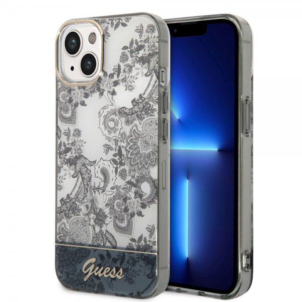 Guess iPhone 14 Plus Deksel Toile de Jouy Grå