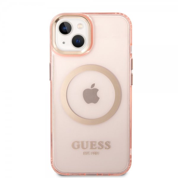 Guess iPhone 14 Plus Deksel Translucent MagSafe Rosa