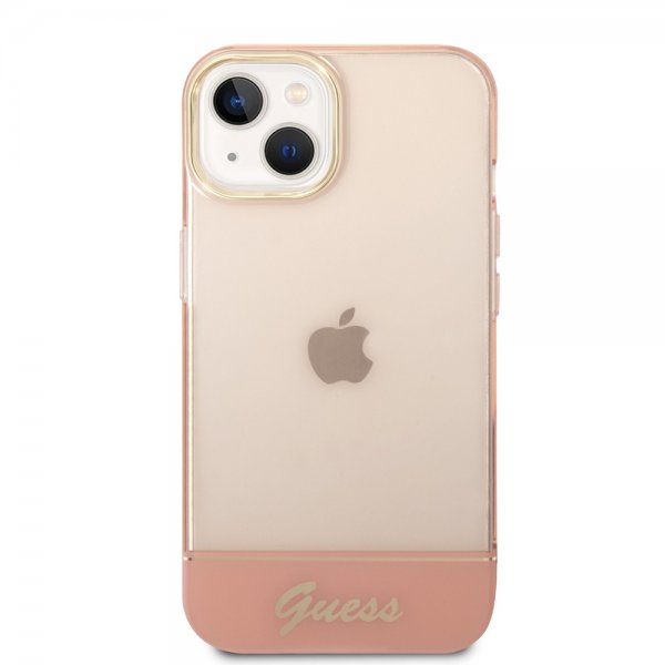 Guess iPhone 14 Plus Deksel Translucent Rosa
