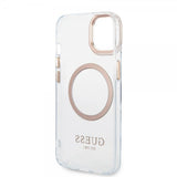 Guess iPhone 14 Plus Deksel Transparent MagSafe Gull Transparent