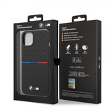 BMW iPhone 14 Plus Deksel Tricolor Line & Logo Svart